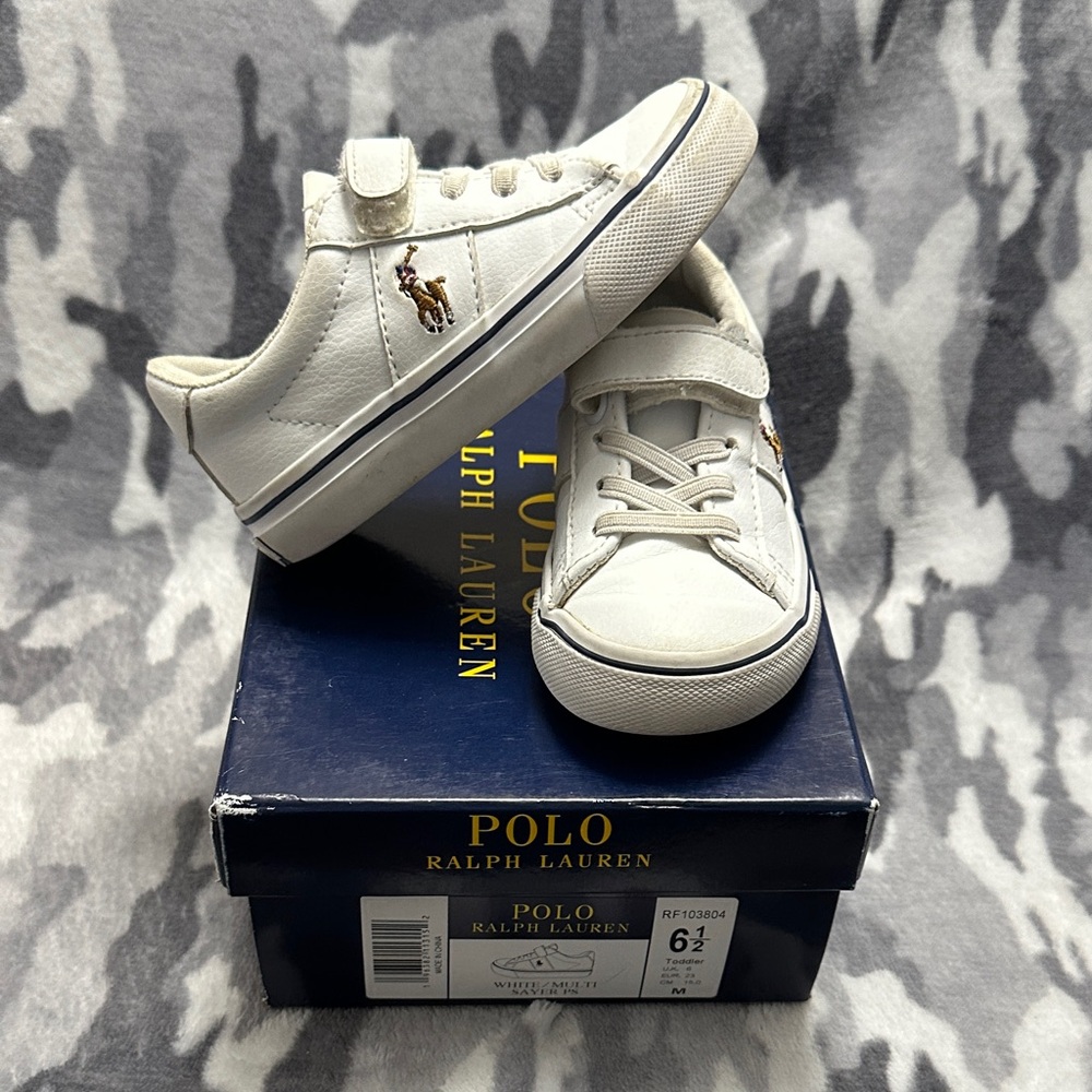 Polo by Ralph Lauren Kids White Sneakers with Logo